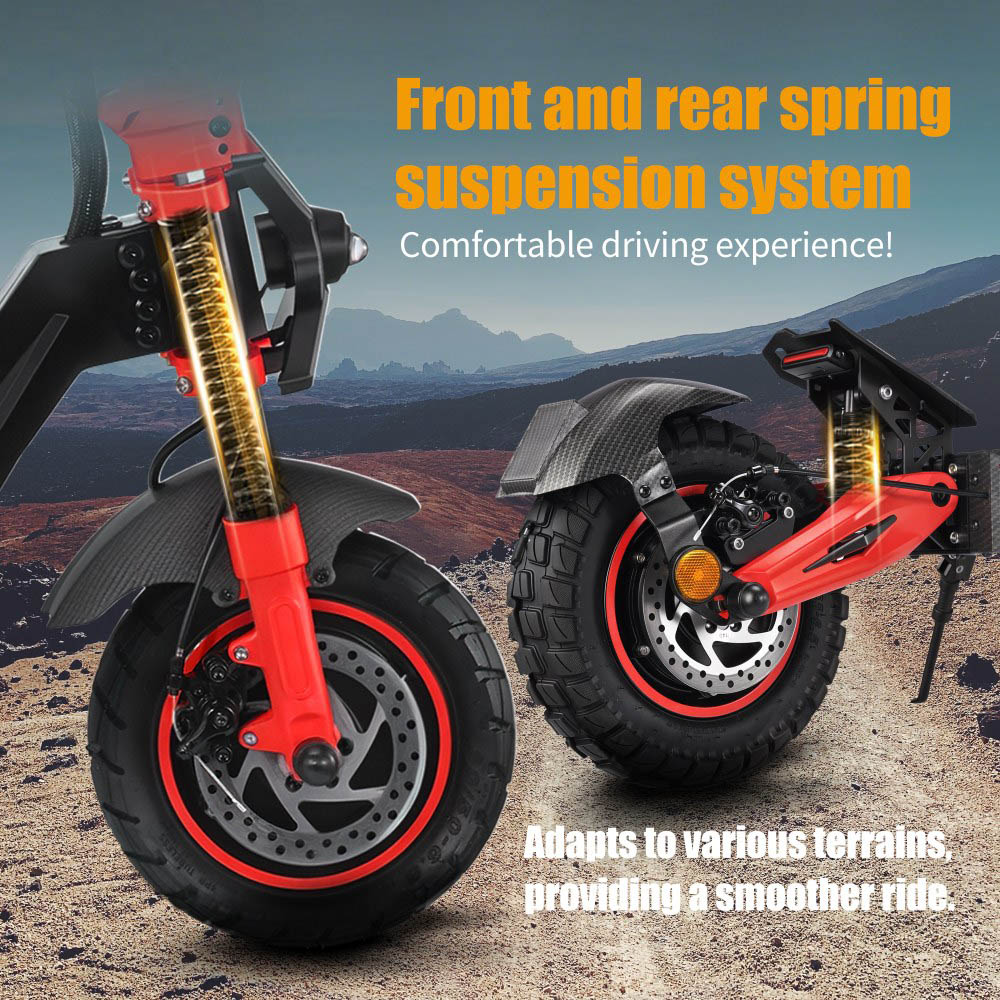 TWOFISH TW4 PRO Electric Scooter, 1000W*2 Motor, 60V 23Ah batéria, 11 palcové pneumatiky, max. rýchlosť 72km/h, max. dojazd 60km, dvojkotúčová brzda, predný & zadný pružinový systém odpruženia, NFC odomykanie