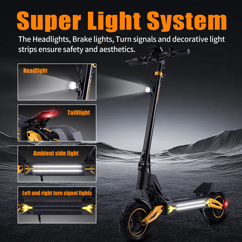 TWOFISH V2 MAX Electric Scooter, 600W Motor, 48V 17Ah Battery, 10 inch Tires, 53km/h Max Speed, 40km Range, Mechanical Disc Brakes, Spring Suspension, LCD Display