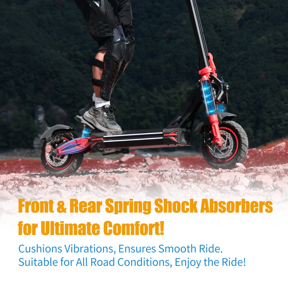 TWOFISH V4 MAX Electric Scooter, 800W motor, 52V 23Ah batéria, 10 palcové pneumatiky, max. rýchlosť 57km/h, dojazd 60km, dvojkotúčová brzda, predné & zadné pružinové tlmiče, NFC odomykanie