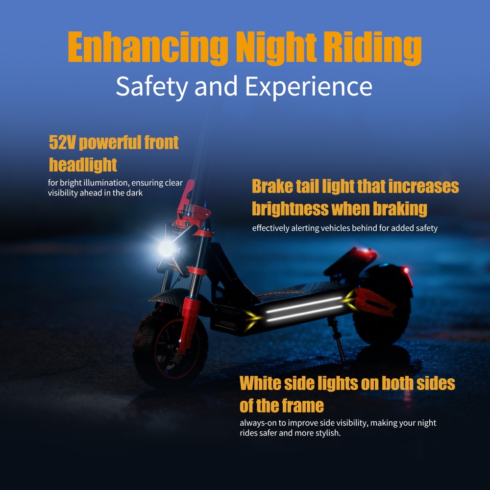 TWOFISH V4 MAX Electric Scooter, 800W motor, 52V 23Ah batéria, 10 palcové pneumatiky, max. rýchlosť 57 km/h, dojazd 60 km, dvojkotúčová brzda, predné & zadné pružinové tlmiče, NFC odomykanie