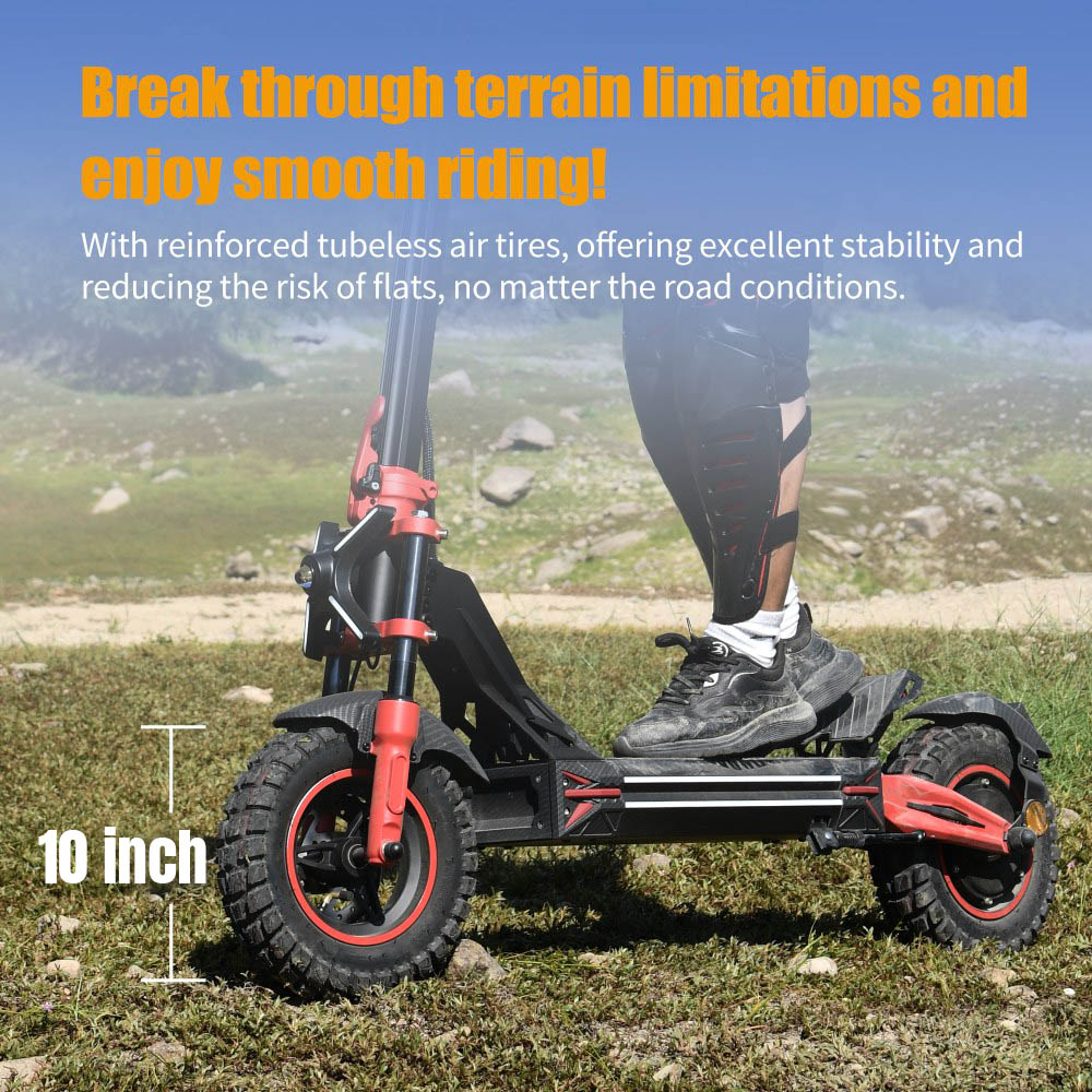 TWOFISH V4 MAX Electric Scooter, 800W motor, 52V 23Ah batéria, 10 palcové pneumatiky, max. rýchlosť 57 km/h, dojazd 60 km, dvojkotúčová brzda, predné & zadné pružinové tlmiče, NFC odomykanie