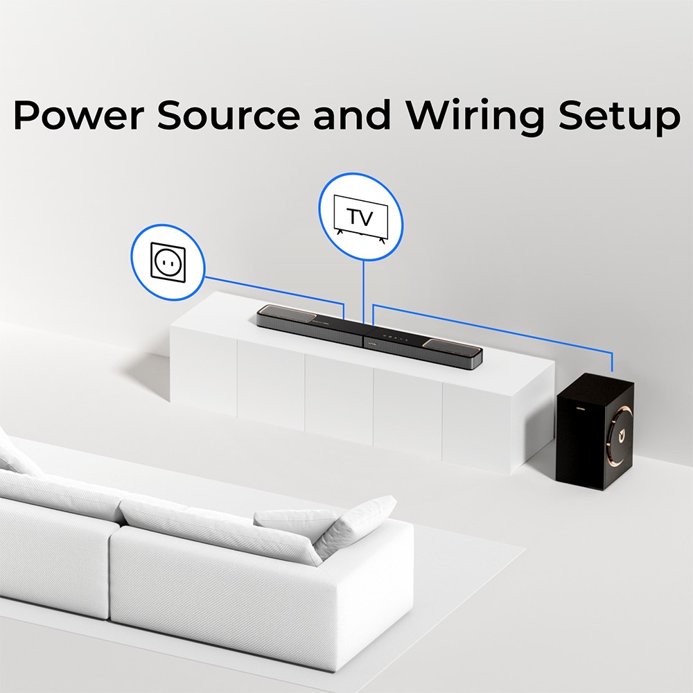 Ultimea Skywave F30 Boom 3.1.2ch Soundbar, 360W Peak Power, Dolby Atmos, APP Control, Supports HDMI Connection, Bluetooth 5.4