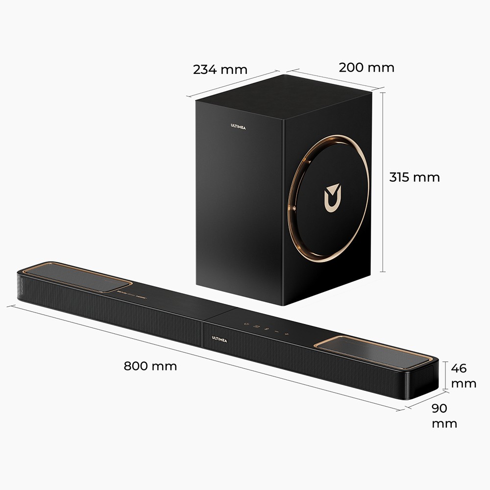 Ultimea Skywave F30 Boom 3.1.2ch Soundbar, 360W Peak Power, Dolby Atmos, APP Control, Supports HDMI Connection, Bluetooth 5.4