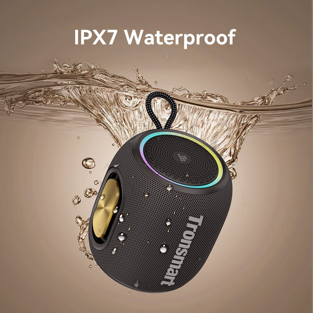 Tronsmart T8 Mini Portable Outdoor Speaker, 16W Output, Up to 20H of Battery Life, IPX7 Waterproof - Black