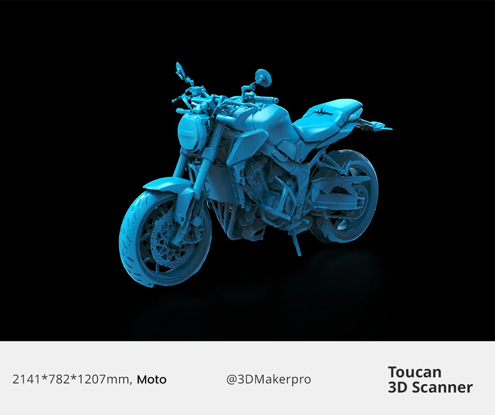 3DMakerpro Toucan Standard Scanner 3D, Précision de 0,03mm, Tout-en-un Autonome, Double FOV 135×185mm - 1000×750mm, Couleur 48MP, Batterie 6600mAh, Wi-Fi 6
