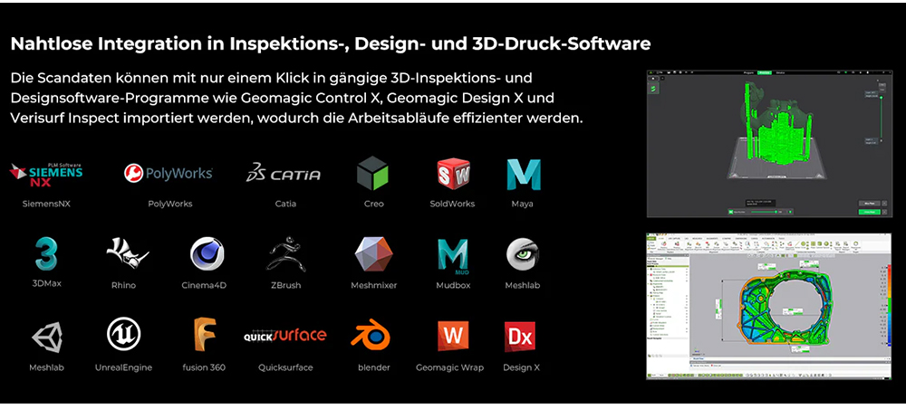 Creality Raptor Pro 3D-Scanner, 22+7 blauer Laser NIR, 60fps Scangeschwindigkeit, Objekte zwischen 5-4000mm, 24-Bit Vollfarbscan, 0,02mm Genauigkeit, Anti-Verwacklung