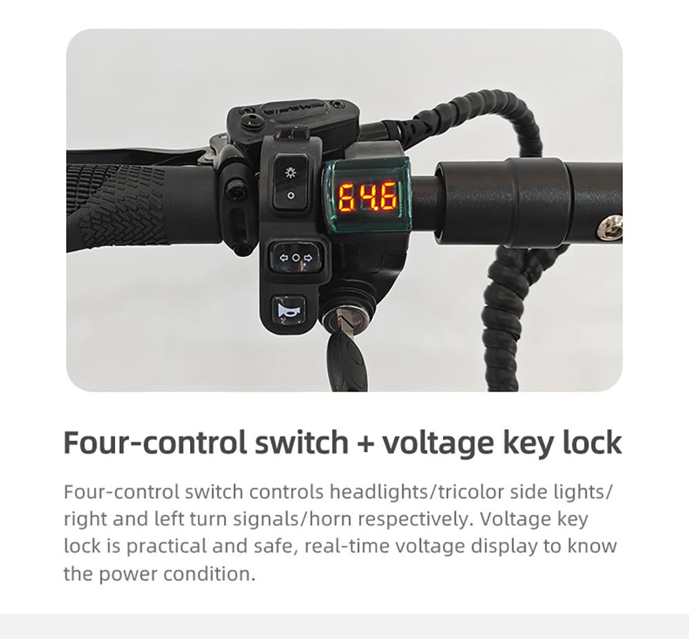BOYUEDA S3-11 Elektroroller, 2 x 3000 W Motor, 60 V 38 Ah Akku, 11 Zoll Reifen, 85 km/h Höchstgeschwindigkeit, 120 km Reichweite, zwei hydraulische Scheibenbremsen, hydraulischer Stoßdämpfer, LCD-Display