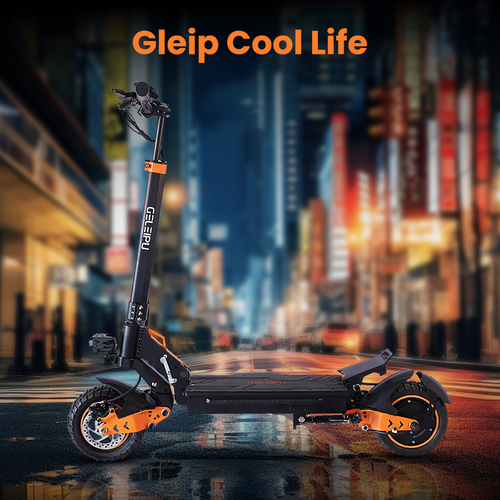 GELEIPU Z1 Elektroroller, 1200W Motor, 48V 20Ah Batterie, 10 Zoll Reifen, 60 km/h Höchstgeschwindigkeit, 60 km Reichweite, Vorder- und Hinterrad-Scheibenbremse, Vierarm-Stoßdämpfer