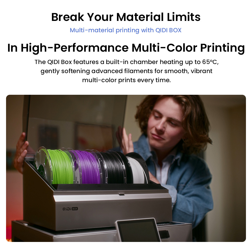 QIDI Q2C 3D Printer, 600mm/s Speed, 370°C All-Metal Hotend, Multi-Material Printing, 270×270×256mm Build Volume, CoreXY System, Auto Leveling & PEI Magnetic Plate