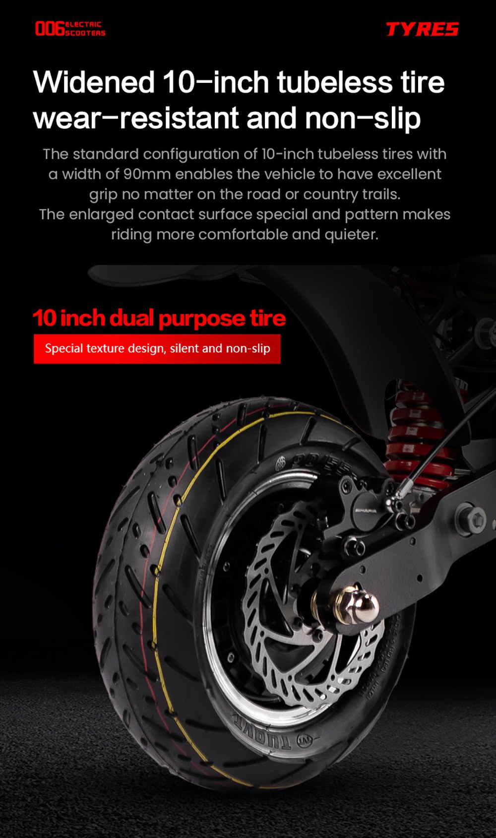 BOYUEDA Q7 Pro Electric Scooter, 2*1600W Motor, 52V 19AH Battery, 10-inch Tire, 70km/h Max Speed, 70km Range, Dual Hydraulic Disc Brakes, Front Hydraulic Shock Absorber & Rear Spring Shock Absorber, APP Control