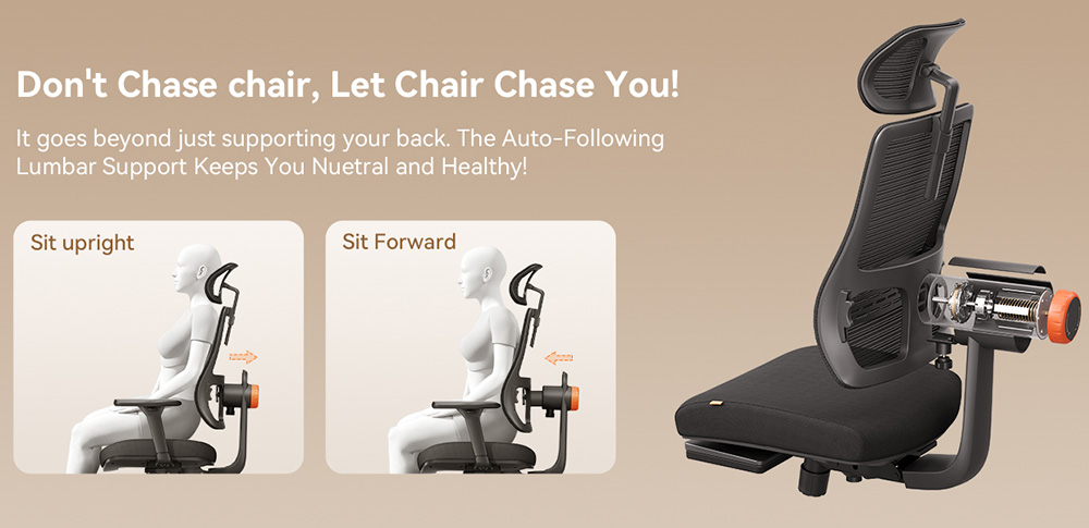 NEWTRAL MagicH-BP Chaise ergonomique avec plateau de travail amovible, dossier à suivi automatique, support lombaire adaptatif, appui-tête à accoudoirs réglables - Noir