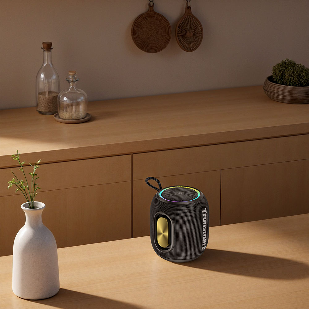 Tronsmart T8 Mini Portable Outdoor Speaker, 16W Output, Up to 20H of Battery Life, IPX7 Waterproof - Black