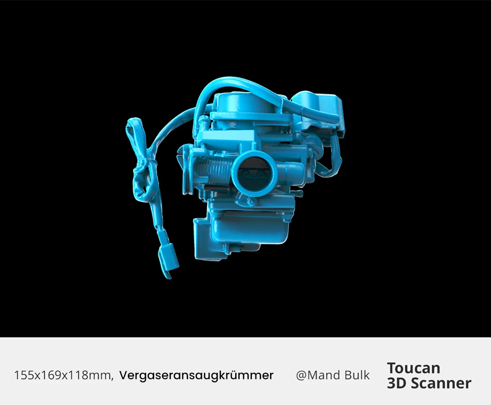 3DMakerpro Toucan Premium 3D-Scanner, 0,03mm Genauigkeit, Unabhängiges All-in-One, Dual FOV 135×185mm - 1000×750mm, 48MP Farbe, 6600mAh Akku, Wi-Fi 6