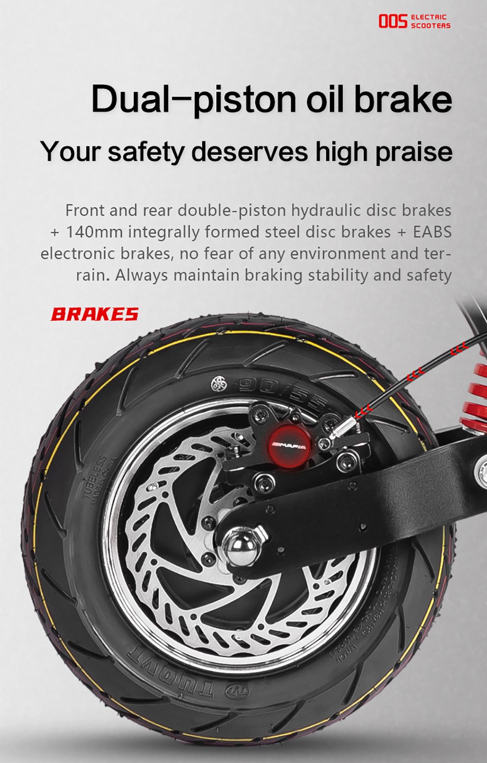 BOYUEDA Q7 Pro Elektromos Roller, 2*1600W-os Motor, 52V 19AH Akkumulátor, 10 hüvelykes Gumiabroncs, 70km/h Max. Sebesség, 70km Hatótávolság, Dupla Hidraulikus Tárcsafék, Első Hidraulikus Lengéscsillapító & Hátsó Rugós Lengéscsillapító, APP Vezérlés