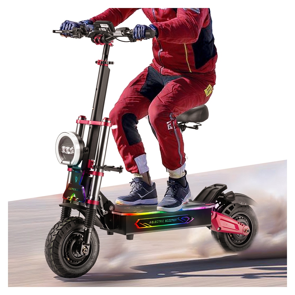 BOYUEDA S5-11 Elektromos Roller, 2*3000W-os Motor, 60V 38AH Akkumulátor, 11 hüvelykes Gumiabroncs, 85km/h Max. Sebesség, 120km Hatótávolság, Dupla Hidraulikus Tárcsafék, Hidraulikus Lengéscsillapító, LCD Kijelző