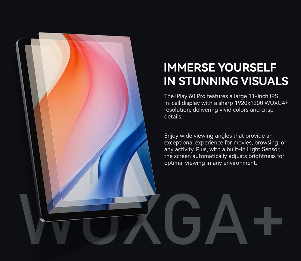 ALLDOCUBE iPlay 60 Pro Tablet, 10.95 inch 1920*1200 90Hz IPS Screen, Android 14, MediaTek G99 8 Cores, 6GB RAM 128GB ROM, Bluetooth 5.2, Widevine L1, Dual 4G LTE, GPS/Galileo/GLONASS/Beidou, 7000mAh Battery, 18W Fast Charging, Face Unlock