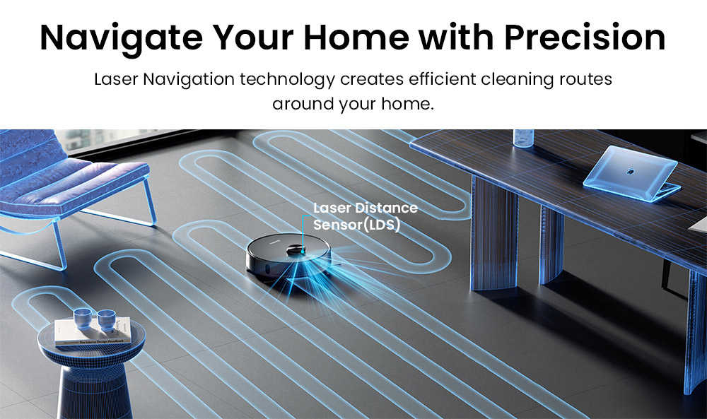 Teendow D65S MAX Aspirateur Robot, Vidage Automatique 70 Jours, Aspiration 6000Pa, Station de Dépoussiérage 17kPa, Autonomie 220min, Passage d'Obstacles 20mm, Contrôle de Puissance à 4 Niveaux, Bac à Poussière 250ml & Réservoir d'Eau 350ml