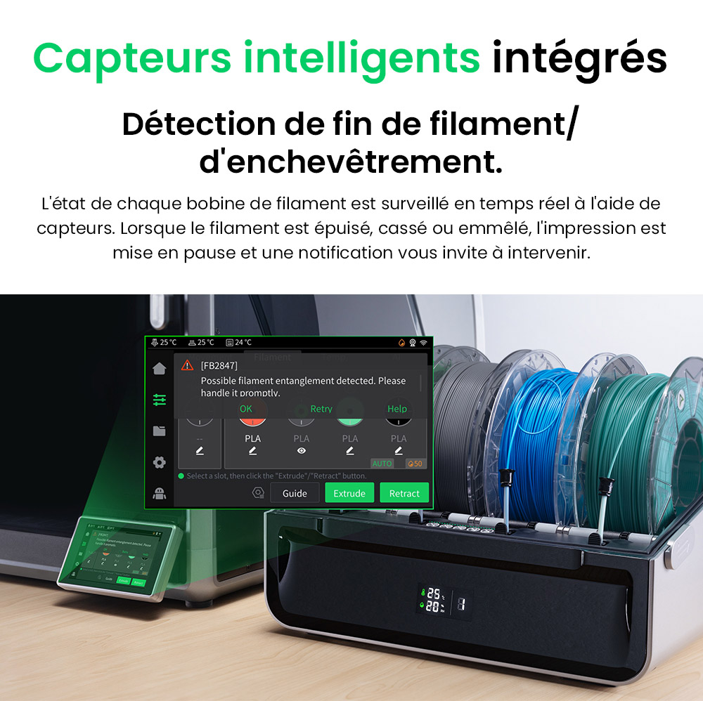 Creality CFS-C Système de Filament pour K1C / K1 Max / K1 / K1 SE, Jusqu'à 16 Couleurs, Coupe Automatique, Détection de Rupture & Surveillance en Temps Réel