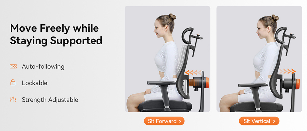 NEWTRAL MagicH-BPro Chaise ergonomique, avec repose-pieds, appui-tête à suivi automatique du dossier, support lombaire adaptatif, accoudoir réglable, 3 positions de verrouillage - Noir