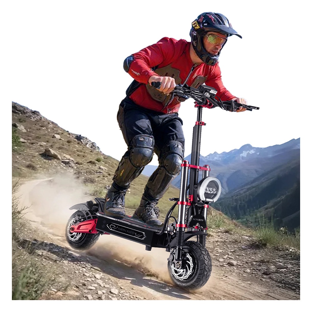 BOYUEDA S5-11 Elektromos Roller, 2*3000W-os Motor, 60V 38AH Akkumulátor, 11 hüvelykes Gumiabroncs, 85km/h Max. Sebesség, 120km Hatótávolság, Dupla Hidraulikus Tárcsafék, Hidraulikus Lengéscsillapító, LCD Kijelző