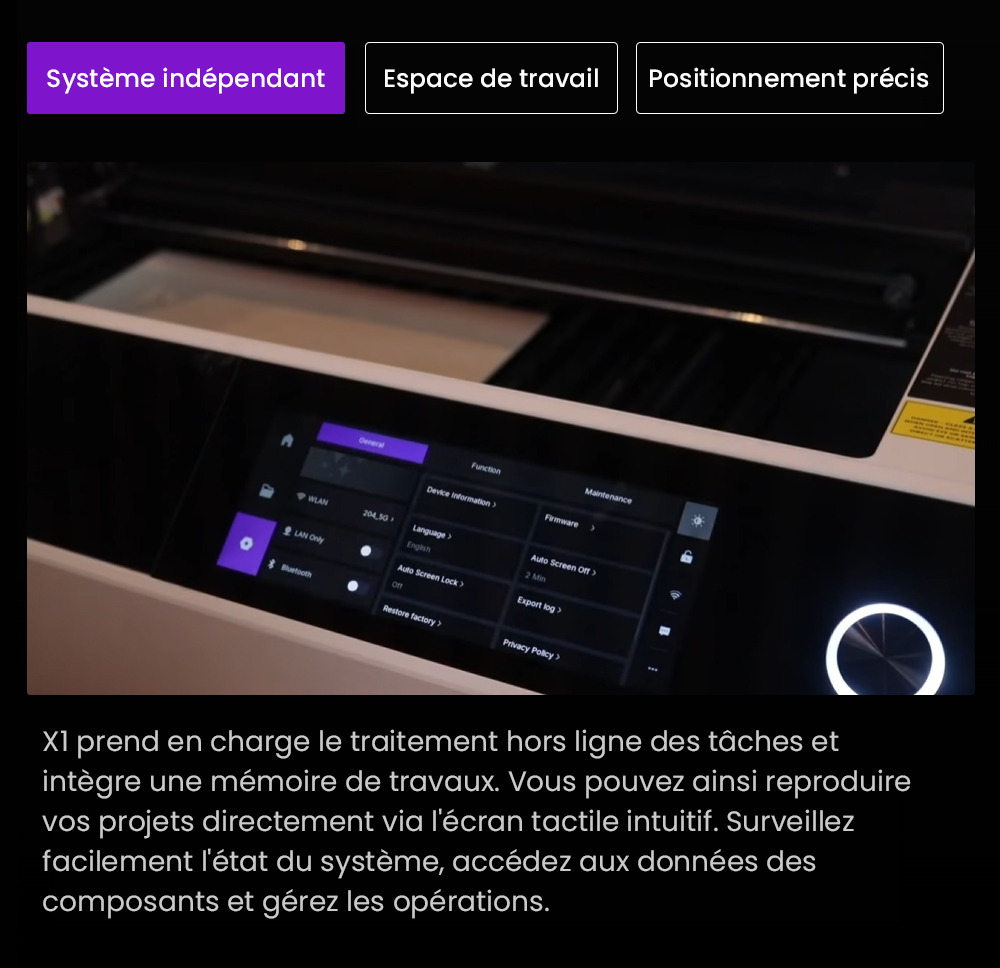 Aliencell X1 40W Graveur laser &agrave; diode de bureau + Air Assist Pro + Purificateur d'air