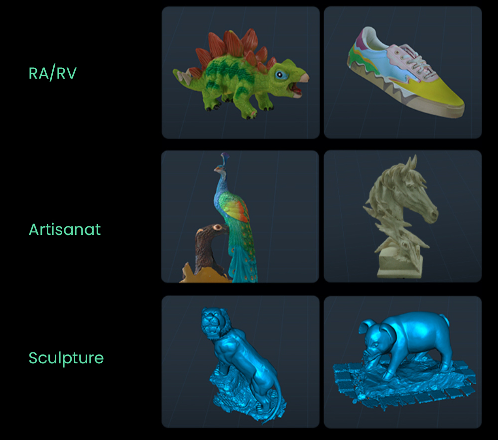 Scanner 3D Creality CR-Scan Ferret Pro, vitesse de num&eacute;risation jusqu'&agrave; 30 ips, pr&eacute;cision de 0,1 mm, distance de travail de 150 &agrave; 700 mm, plage de capture unique de 560 x 820 mm, num&eacute;risation minimale de 150 x 150 mm, connexion sans fil