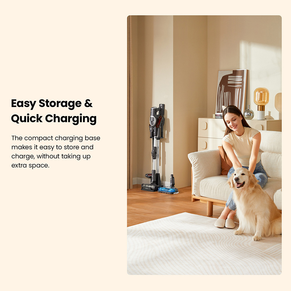 JIMMY JV9 Pro Aqua Cordless Vacuum Cleaner, 160AW Strong Suction, 65 Mins Long Runtime, 2-in-1 Vacuum & Mop, LED Display, Handheld Stick Vacuum for Hard Floor, Carpet & Pet Hair