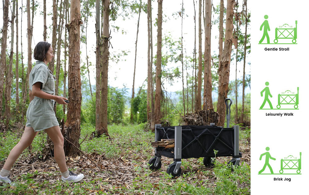 LITEFAR Orion Remote-Controlled Electric Wagon, 500W Quiet Hub Motor, 140L Cargo Capacity, 7.5” Solid Rubber All-Terrain Wheels with Brakes, 24,000mAh Battery, 7.5-Mile Range, 3-Speed Control, Foldable Aluminum Frame