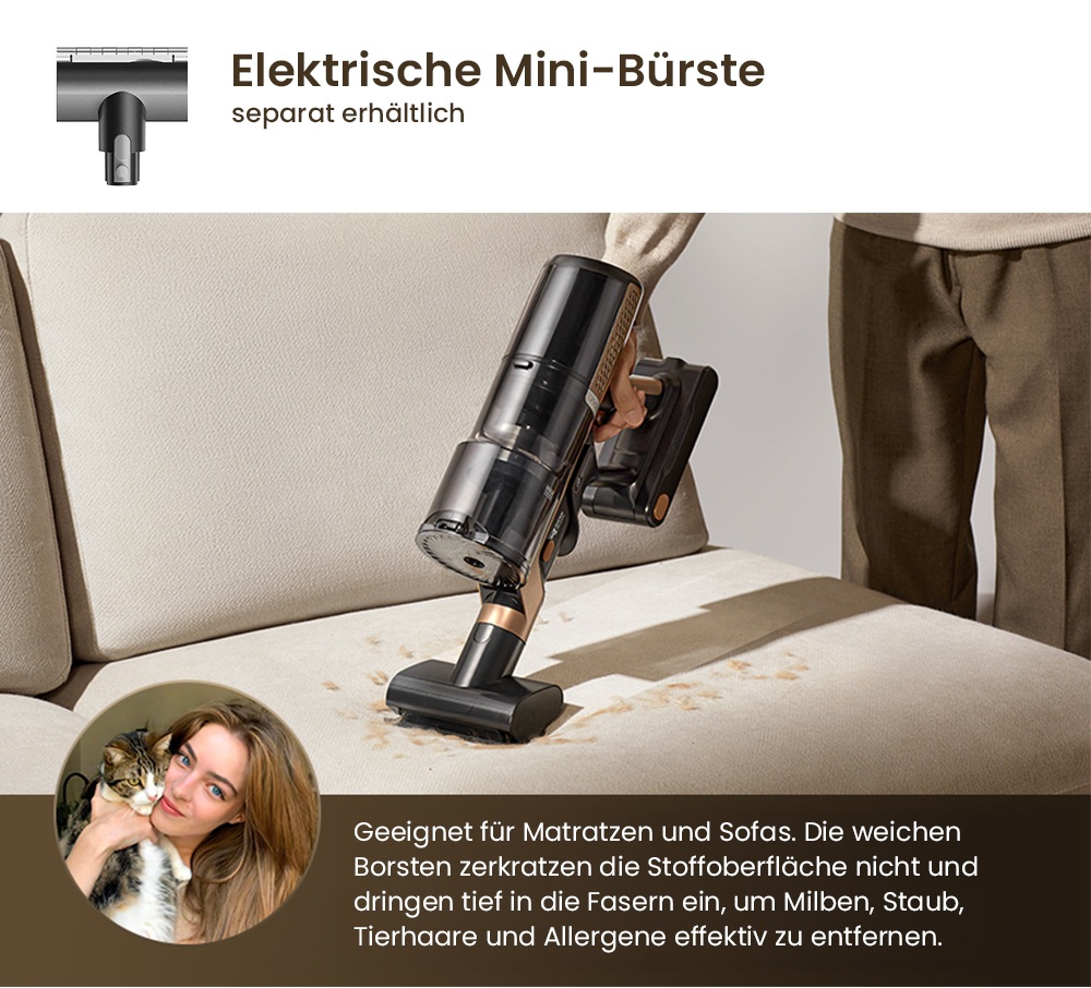 Proscenic P20 OnePass Akku-Staubsauger, 70000Pa Saugkraft, 70 Minuten Laufzeit, 680W b&uuml;rstenloser Motor, 180&deg; Biegsames Rohr, Nass- und Trockenreinigung mit zus&auml;tzlichem Wassertank