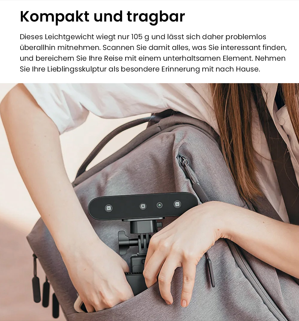 Creality CR-Scan Ferret Pro 3D-Scanner, bis zu 30 fps Scan-Geschwindigkeit, 0,1 mm Genauigkeit, 150&ndash;700 mm Arbeitsabstand, 560 x 820 mm Einzelaufnahmebereich, 150 x 150 mm Mindestscan, kabellose Verbindung