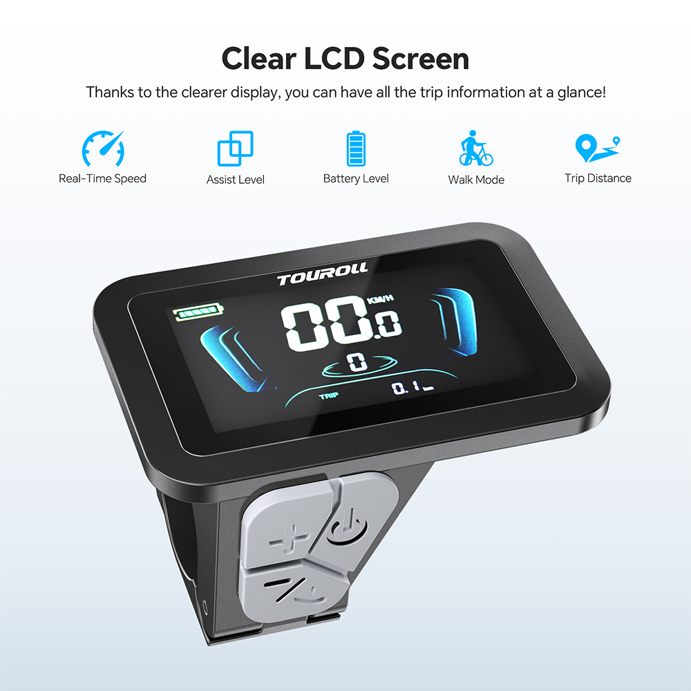 Touroll S2 Vélo électrique, puissance maximale de 650 W, batterie 48 V 15 Ah, pneu 20 x 4,0 pouces, vitesse maximale de 25 km/h, autonomie maximale de 150 km, frein à disque mécanique et frein électrique, amortisseur mécanique, Shimano 7 vitesses