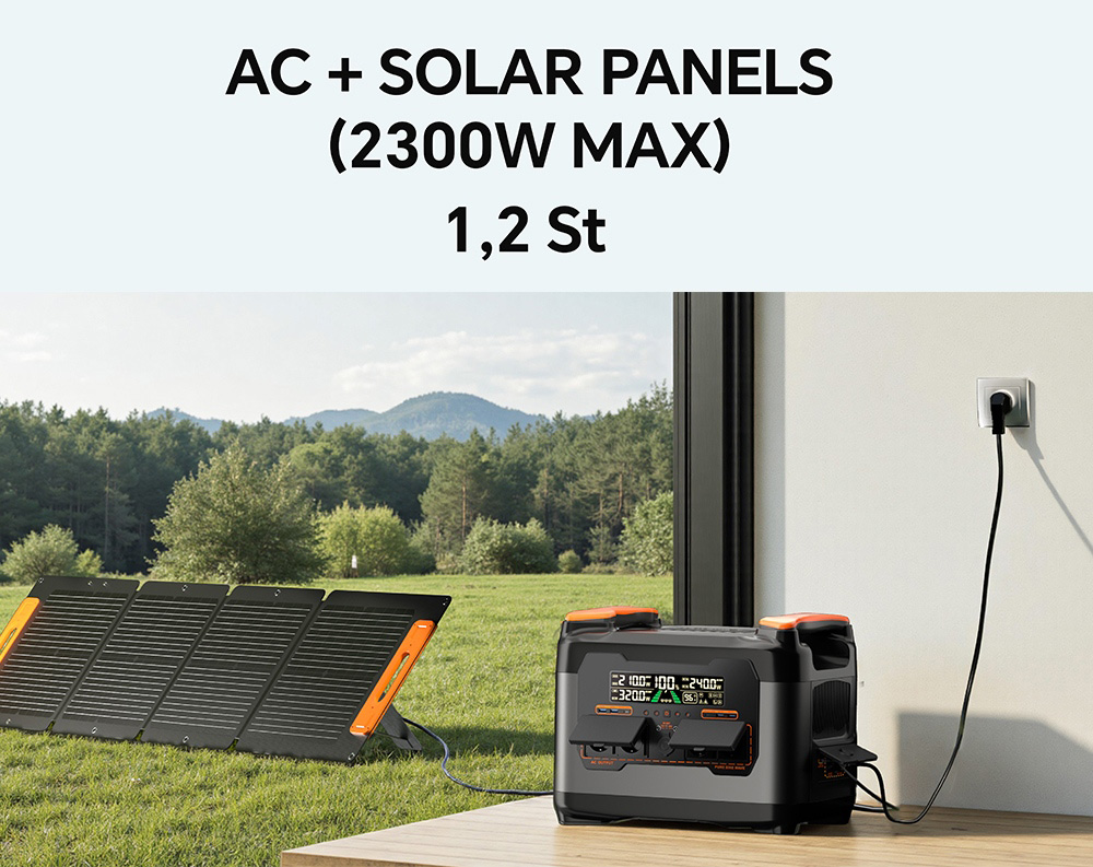 NECESPOW S2400 Tragbare Powerstation, 2400W Ausgang, 2048Wh LiFePO₄ Batterie, 13 Anschl&uuml;sse, 1,5H Schnellladung, 20ms USV-Backup, App-Steuerung, f&uuml;r Outdoor/RV/Heimgebrauch