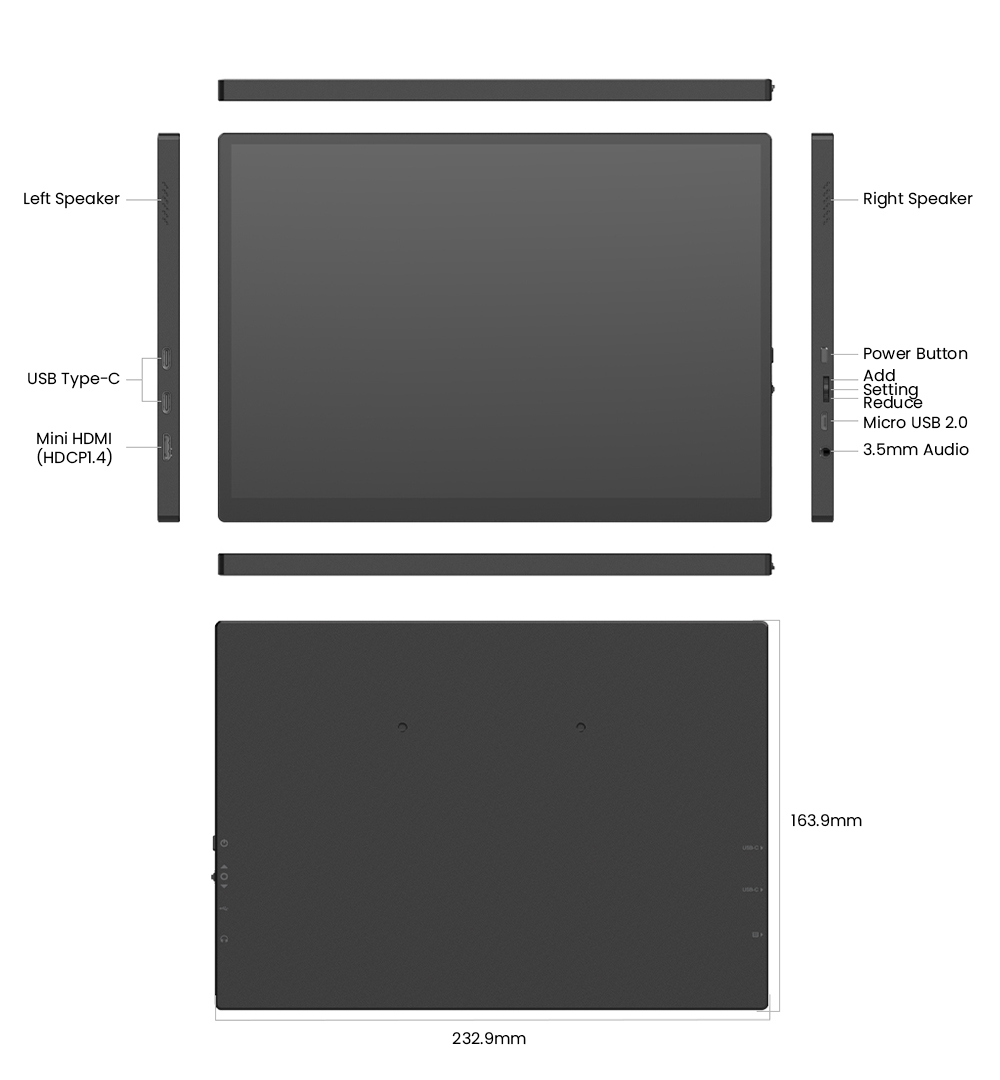 MINIX SF10T 10' sRGB Tragbarer Monitor (Touch Edition)