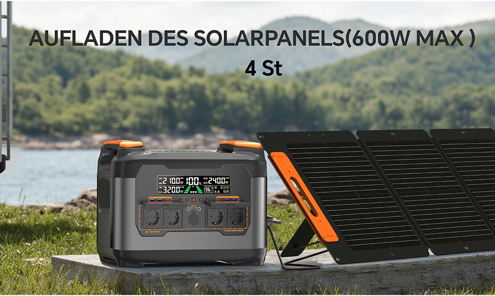 NECESPOW S2400 Tragbare Powerstation, 2400W Ausgang, 2048Wh LiFePO₄ Batterie, 13 Anschl&uuml;sse, 1,5H Schnellladung, 20ms USV-Backup, App-Steuerung, f&uuml;r Outdoor/RV/Heimgebrauch