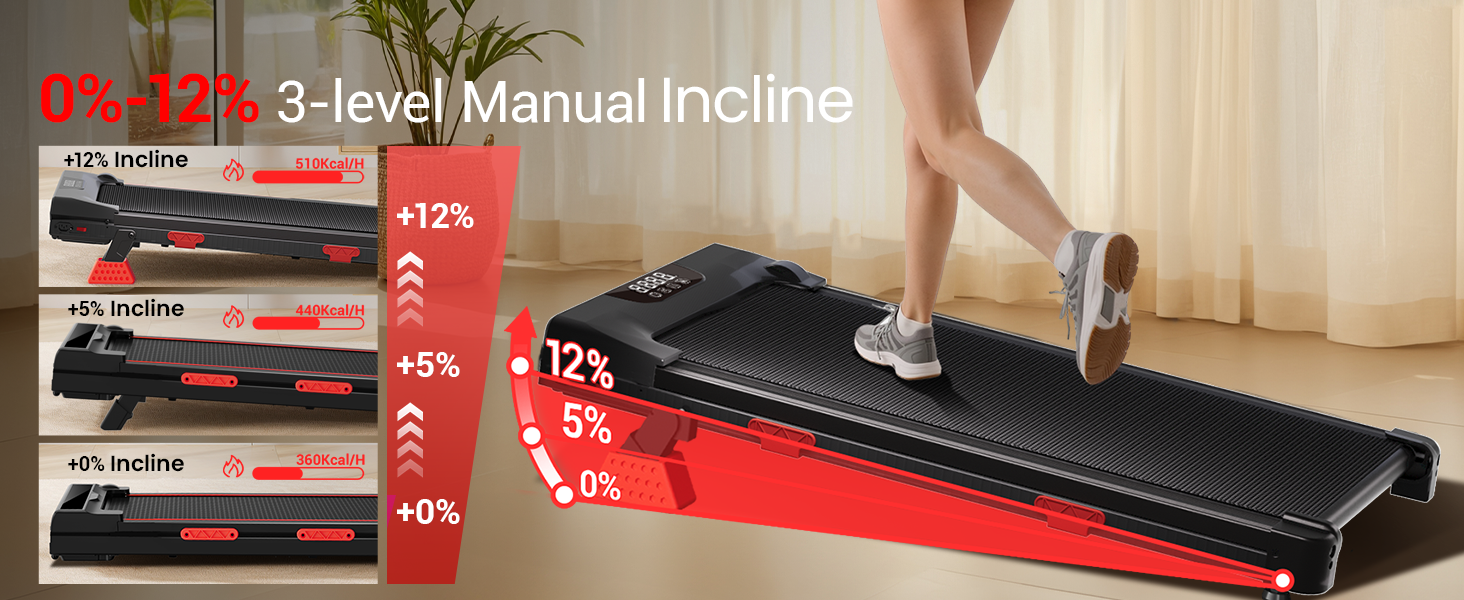 ROBORE U18 Tapis de course pliable avec inclinaison de 12 %, vitesse maximale de 10 km/h, 3 niveaux, moteur sans balais de 2,75 CV, capacit&eacute; de charge de 150 kg, donn&eacute;es en temps r&eacute;el, faible bruit, pour la maison et le bureau