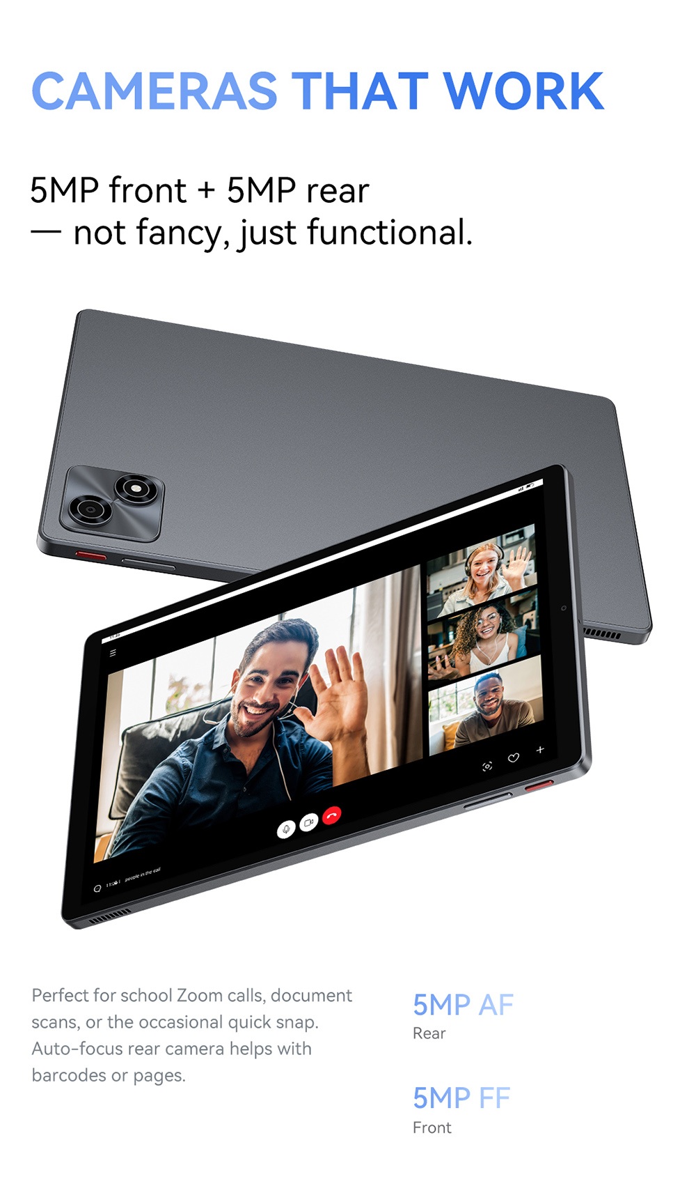 Tablette ALLDOCUBE iPlay 70, &eacute;cran IPS 10,1 pouces 1280 x 800 90 Hz, processeur ASR8662 &agrave; 8 c&oelig;urs, 4 Go de RAM, 128 Go de ROM, Android 15, double cam&eacute;ra 5 MP + 5 MP, 4G LTE, Wi-Fi 6, Bluetooth 5.4, GPS + GLONASS + Beidou + Galileo, batterie 6000 mAh, charge rapide 18 W, deux haut-parleurs