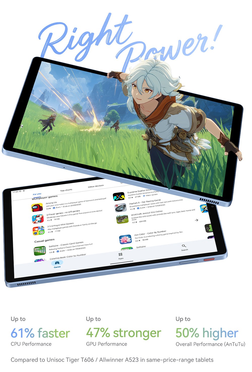 Tablette ALLDOCUBE iPlay 70, &eacute;cran IPS 10,1 pouces 1280 x 800 90 Hz, processeur ASR8662 &agrave; 8 c&oelig;urs, 4 Go de RAM, 128 Go de ROM, Android 15, double cam&eacute;ra 5 MP + 5 MP, 4G LTE, Wi-Fi 6, Bluetooth 5.4, GPS + GLONASS + Beidou + Galileo, batterie 6000 mAh, charge rapide 18 W, deux haut-parleurs