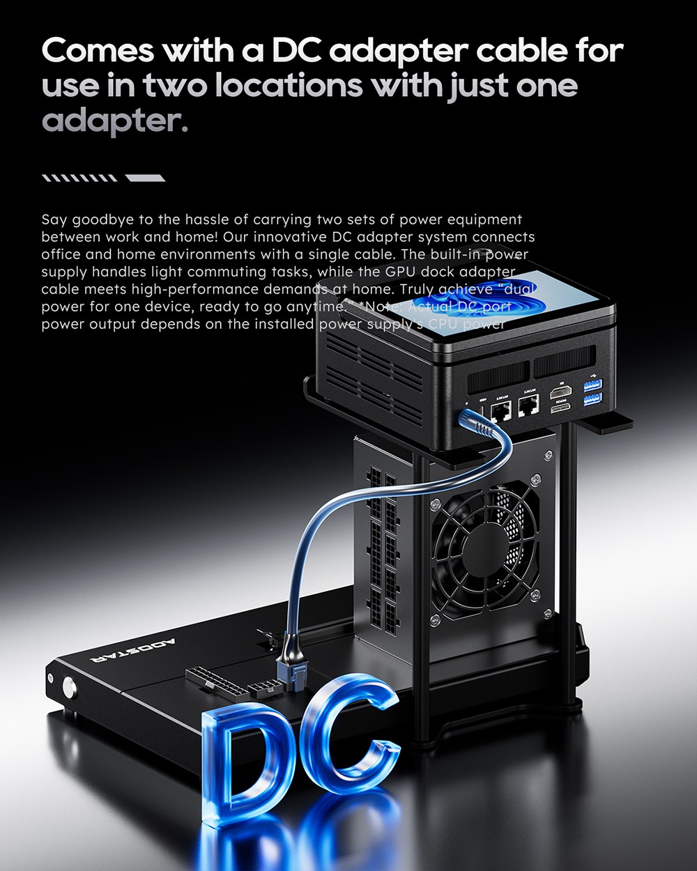 AOOSTAR EG01 eGPU dokkol&oacute;, Oculink (PCIe 4.0 x4) csatlakoz&oacute;, ATX/SFX t&aacute;pegys&eacute;g t&aacute;mogat&aacute;sa