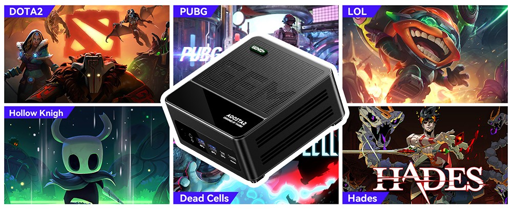 AOOSTAR GEM12+ Mini-PC Barebone (ohne RAM und SSD), AMD Ryzen 7 Pro 8845HS 8-Kern-Prozessor (max. 5,1 GHz), HDMI 2.1 + DP 1.4 + USB 4 + USB Typ-C, 4K-Vier-Bildschirm-Display, WLAN 6, Bluetooth 5.2, 2 x 2,5-Gbit/s-LAN, 2 x USB 3.2, 2 x USB 2.0, 1 x Oculink