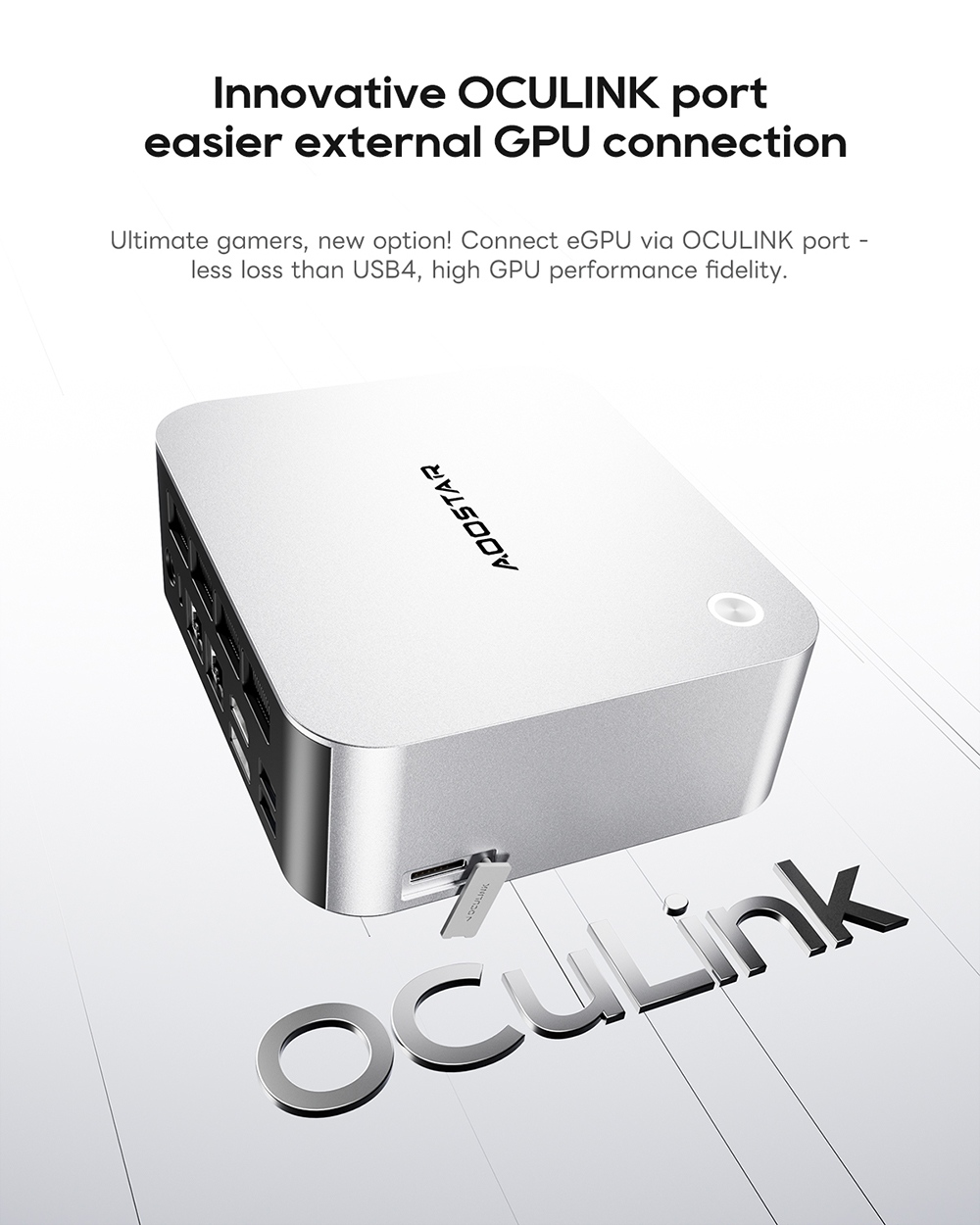 AOOSTAR MACO Mini PC, AMD Ryzen 7 Pro 6850H 8 Cores Max 4.7GHz, 24GB LPDDR5 RAM 1TB SSD, HDMI+DP+2*USB4 Quad Screen Display, WiFi 6 Bluetooth 5.2, 2*2.5G RJ45, 2*USB3.2, 2*USB2.0, 1*Oculink, 1*Headphone Jack , Fingerprint Unlock