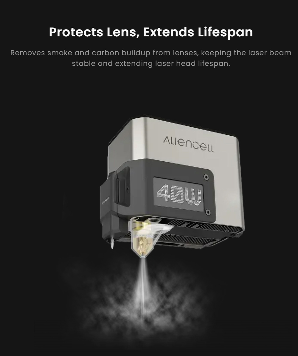 Aliencell Air Assist Pro, vysokotlakový 14.5 psi, prietok vzduchu 40 l/min, tichý 55 dB, odolný kovový piest, 3 nastaviteľné prevody