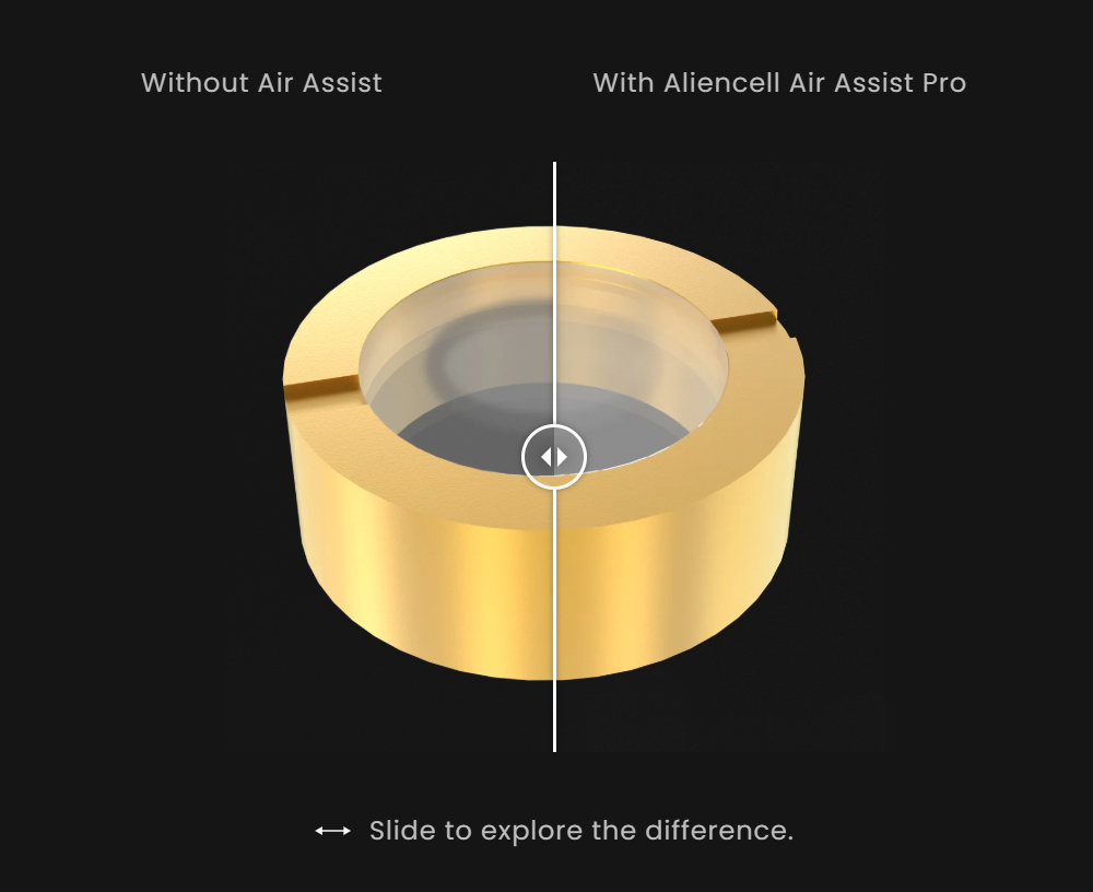 Aliencell Air Assist Pro, vysokotlakový 14.5 psi, prietok vzduchu 40 l/min, tichý 55 dB, odolný kovový piest, 3 nastaviteľné prevody