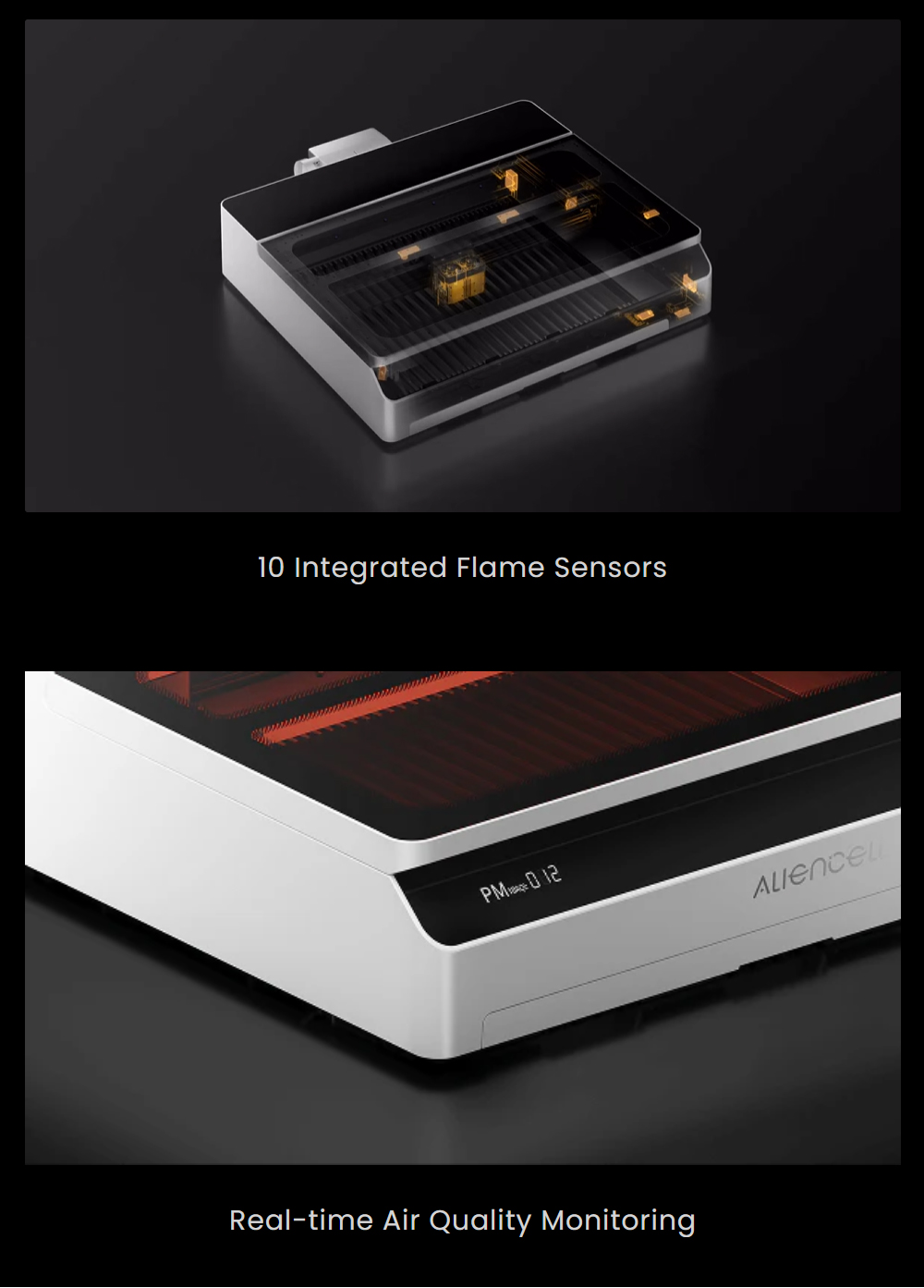 Aliencell X1 40W Desktop Diode Laser Engraver + Air Pump, 600mm/s Speed, 0.08&times;0.1mm Spot, 610&times;477mm Working Area, Dual 8MP Auto-Focus Camera, Standalone Touchscreen, 300+ Material & File Support