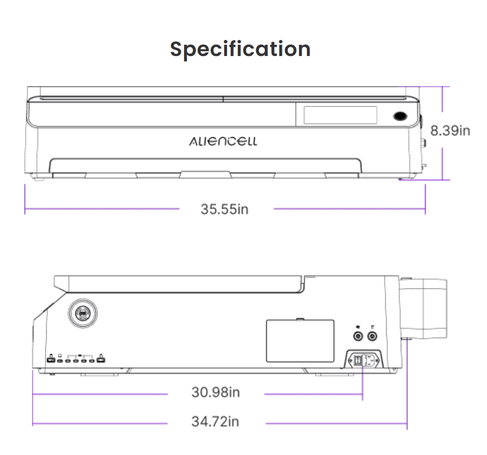 Aliencell X1 40W Desktop Diode Laser Engraver + Air Pump, 600mm/s Speed, 0.08&times;0.1mm Spot, 610&times;477mm Working Area, Dual 8MP Auto-Focus Camera, Standalone Touchscreen, 300+ Material & File Support
