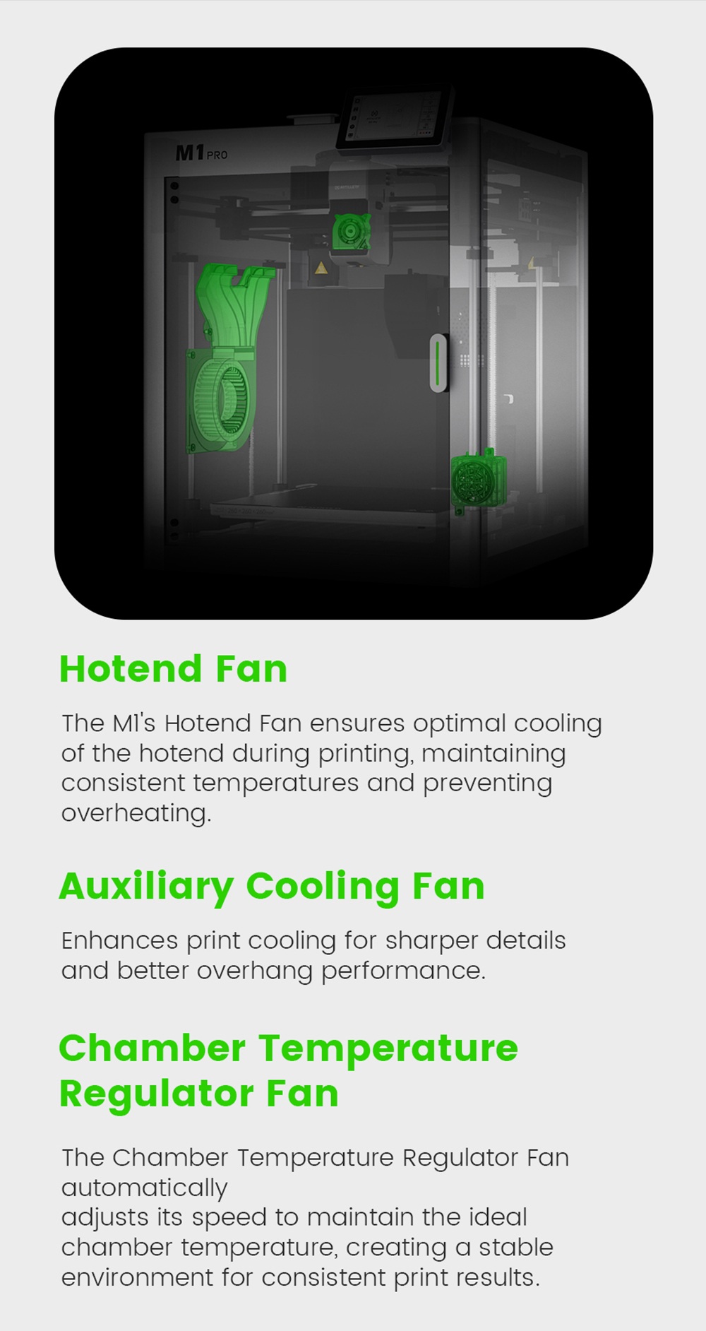 Artillery M1 Pro S1 3D Printer, Fully Enclosed CoreXY, 260×260×260mm Build Volume, Up to 600mm/s, 320°C Nozzle, Closed-Loop Cooling, 0.01mm Precision, Auto Leveling & AI Monitoring