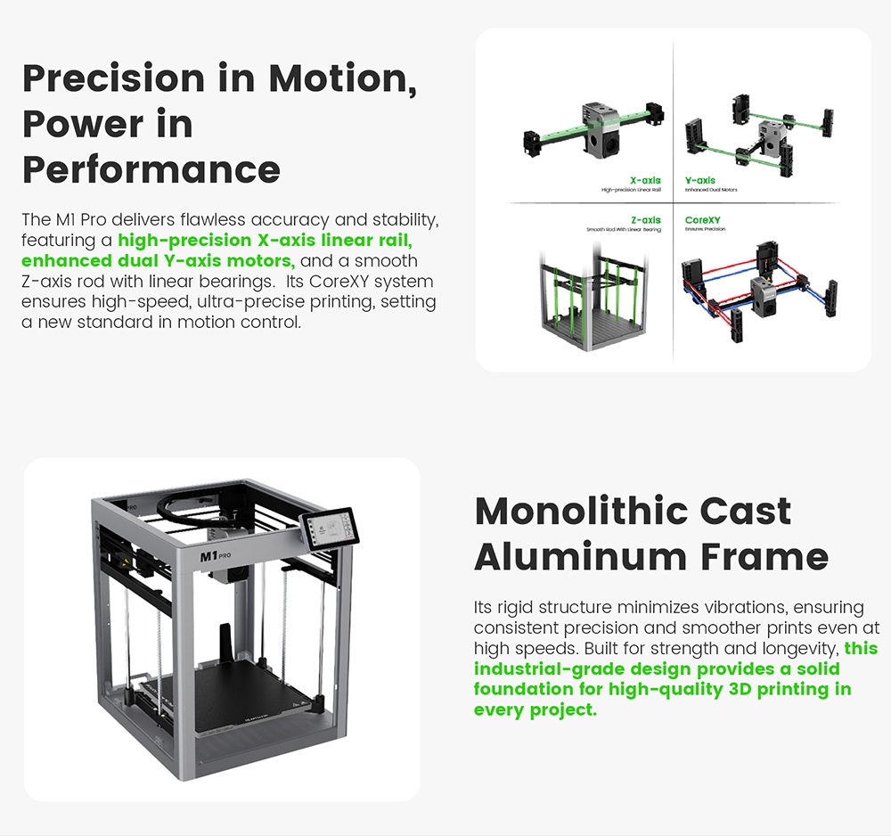Artillery M1 Pro S1 3D Printer, Fully Enclosed CoreXY, 260×260×260mm Build Volume, Up to 600mm/s, 320°C Nozzle, Closed-Loop Cooling, 0.01mm Precision, Auto Leveling & AI Monitoring