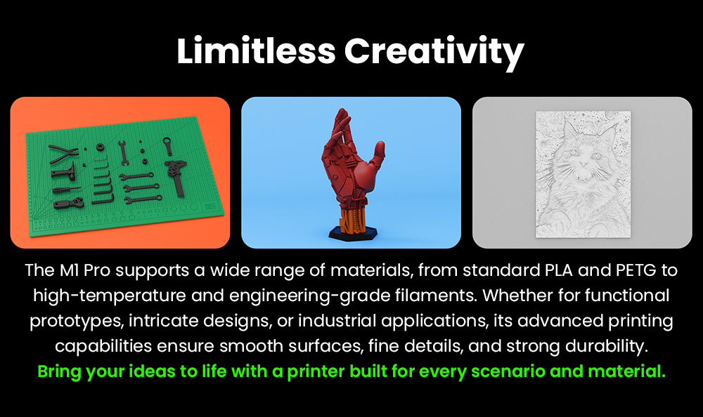 Artillery M1 Pro S1 3D Printer, Fully Enclosed CoreXY, 260×260×260mm Build Volume, Up to 600mm/s, 320°C Nozzle, Closed-Loop Cooling, 0.01mm Precision, Auto Leveling & AI Monitoring