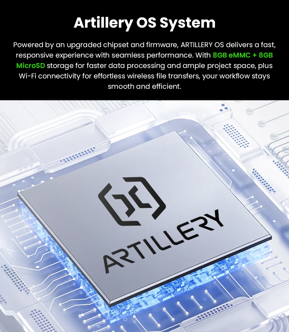 Artillery M1 Pro S1 3D Printer, Fully Enclosed CoreXY, 260&times;260&times;260mm Build Volume, Up to 600mm/s, 320&deg;C Nozzle, Closed-Loop Cooling, 0.01mm Precision, Auto Leveling & AI Monitoring
