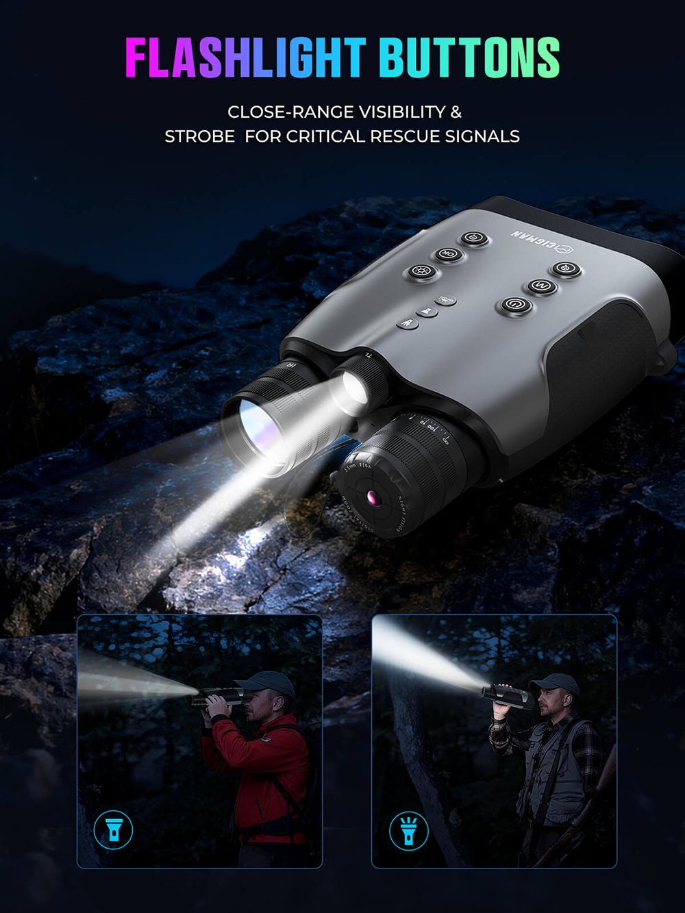 CIGMAN CNVPRO Night Vision Binoculars, True 4K Video & 52MP Photos, Sony Starlight CMOS, 1000m IR Range, 8× Digital Zoom, WiFi Streaming, IP54 Waterproof & Dustproof