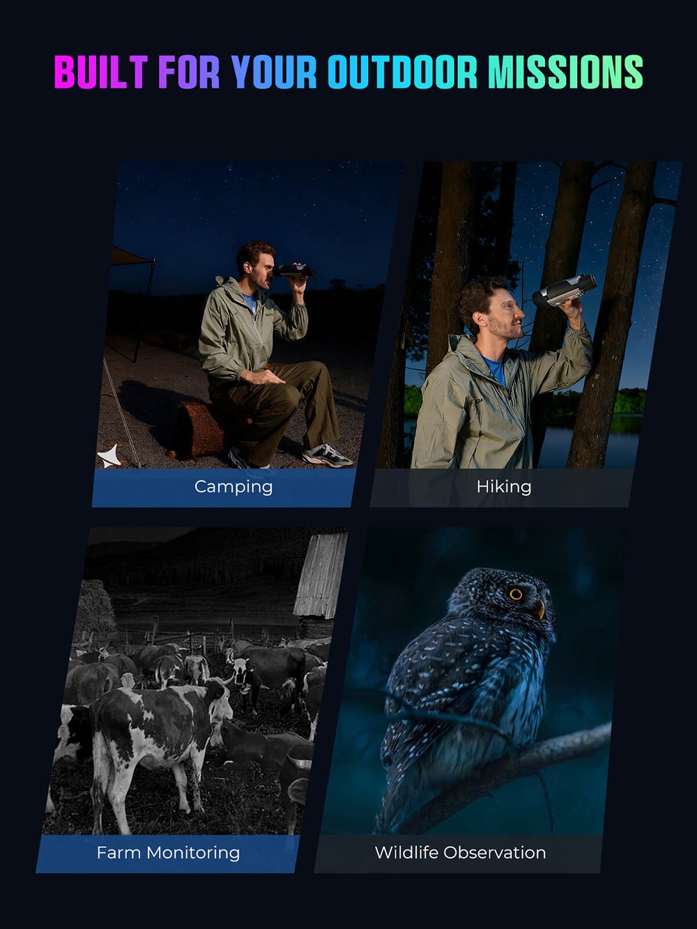 CIGMAN CNVPRO Night Vision Binoculars, True 4K Video & 52MP Photos, Sony Starlight CMOS, 1000m IR Range, 8× Digital Zoom, WiFi Streaming, IP54 Waterproof & Dustproof